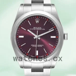 Rolex Oyster Perpetual 41mm Unisex m114300-0002 Automatic Red Grape Dial