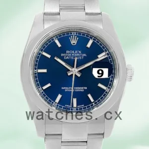 Rolex Datejust 36mm Men’s 116200BLSO Oyster Bracelet Silver-tone