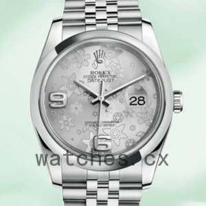 Rolex Datejust Men’s 116200SFAJ 36mm Silver Floral Dial