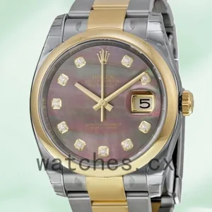 Rolex Datejust 36mm Men’s 116203BKMDO Black Mother of Pearl Dial Silver-tone