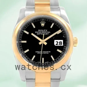 Rolex Datejust Men’s 116203BKSO 36mm Black Dial Silver-tone