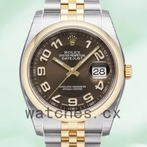 Rolex Datejust Men’s 36mm 116203BRAJ Brown Dial Silver-tone