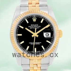 Rolex Datejust 36mm 116233BKSJ Men’s Silver-tone
