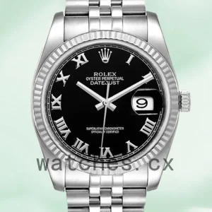 Rolex Datejust 116234BKRJ Men’s 36mm Silver-tone Automatic