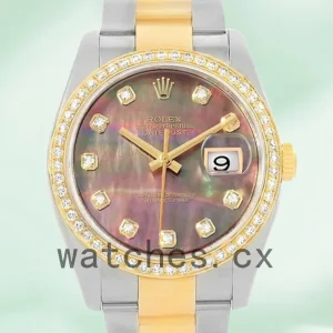 Rolex Datejust Men’s 36mm 116243BKMDO Mother of Pearl Silver-tone