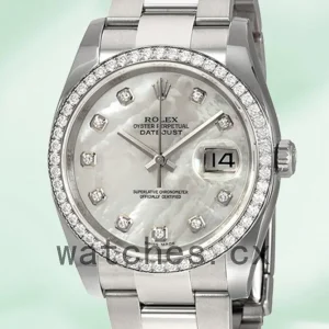 Rolex Datejust 116244MDO Men’s 36mm Oyster Bracelet Mother of Pearl