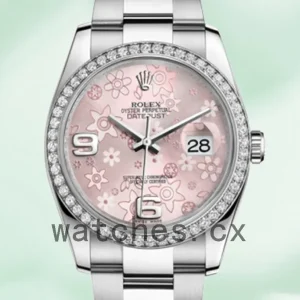 Rolex Datejust Men’s 116244PFAO 36mm Silver-tone Pink Floral Dial