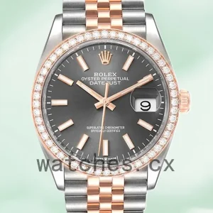 Rolex Datejust m126281rbr-0001 36mm Men’s Grey Dial Silver-tone