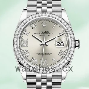 Rolex Datejust m126284rbr-0021 Ladies 36mm Silver-tone Jubilee Bracelet