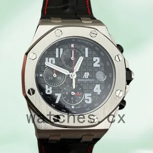 Audemars Piguet Royal Oak Offshore Men’s 43mm 26470 S T. O O. A101 C R.01 Black Dial Leather Strap
