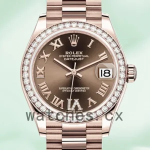 Rolex Datejust m278285rbr-0016 Ladies 31mm Rose Gold-tone Chocolate Dial