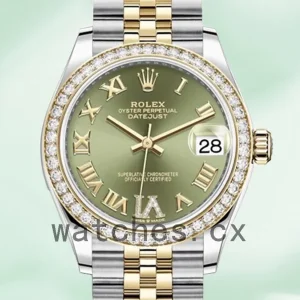Rolex Datejust m278383rbr-0016 31mm Ladies Silver-tone Green Dial