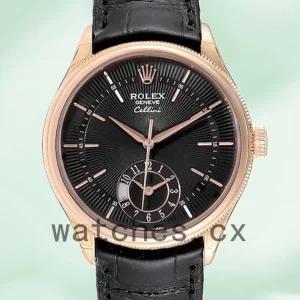 Rolex Cellini m50525-0011 39mm Men’s Black Dial Rose Gold-tone