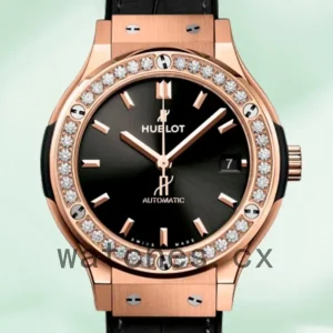 Hublot Classic Fusion 565.OX.1480.LR.1604 Ladies 33mm Rose Gold-tone Leather Strap