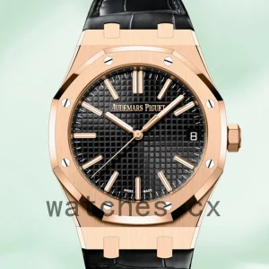 Audemars Piguet Royal Oak 15510 O R. O O. D002 C R.01 41mm Men’s Leather Strap Black Dial