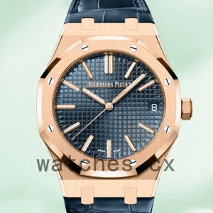 Audemars Piguet Royal Oak Men’s 15510 O R. O O. D315 C R.01 41mm Blue Dial Rose Gold-tone