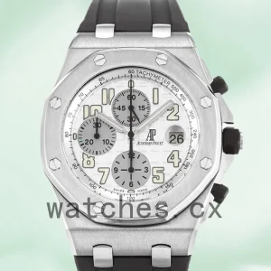 Audemars Piguet Royal Oak Offshore 43mm Men’s 26020 S T. O O. D001 I N.02. A-001 White Dial Rubber Band