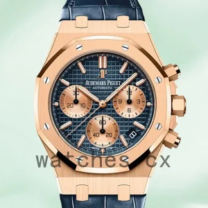Audemars Piguet Royal Oak Men’s 26331 O R. O O. D315 C R.01 41mm Blue Dial Leather Strap