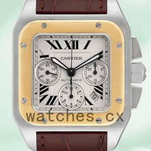 Cartier Santos 39mm Men’s W20091X7 Silver-tone Leather Strap