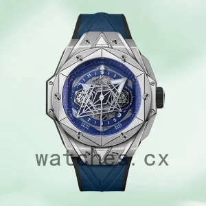 Hublot Big Bang 44mm Men 418.NX.5107.RX.MXM20 Silver-tone Blue Dial