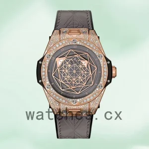 Hublot Big Bang 44mm Men 465.OS.7048.VR.1204.MXM20-002 Leather Strap Diamonds