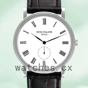 Patek Philippe Calatrava Men’s 5119G 40mm White Dial Leather Strap