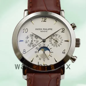 Patek Philippe Grand Complications GrandWSL021 Men’s 40mm Leather Strap Silver-tone