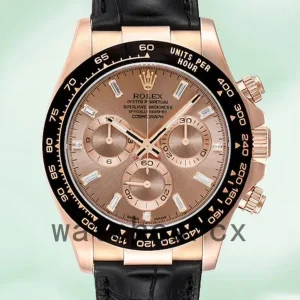 Rolex Daytona Men’s 40mm 116515 Leather Strap Rose Gold-tone