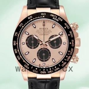 Rolex Daytona Men’s 40mm 116515 Leather Strap Rose Gold Dial