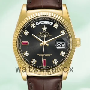 Rolex Day-Date Men’s 118138 36mm Black Dial Automatic