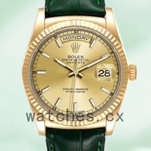 Rolex Day-Date Men’s m118138-0125 36mm Leather Strap