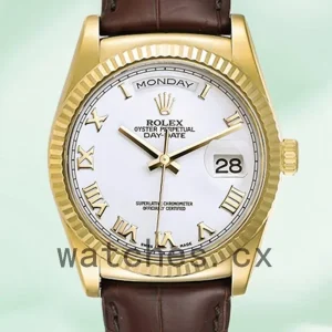Rolex Day-Date m118138-0117 Men’s 36mm Gold-tone White Dial