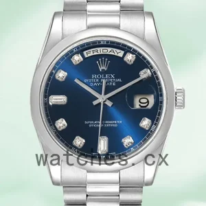Rolex Day-Date 118206 Men’s 36mm President Bracelet Blue Dial
