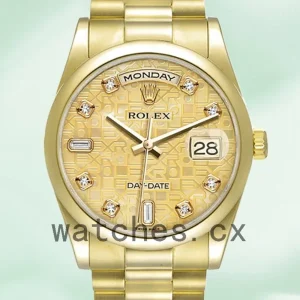 Rolex Day-Date 36mm 118208 Men’s Gold-tone President Bracelet/Oyster Bracelet
