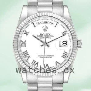 Rolex Day-Date Men’s 118239-83209 36mm Silver-tone White Dial