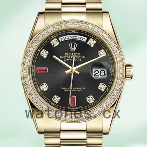Rolex Day-Date Men’s m118348-0209 36mm Black Dial