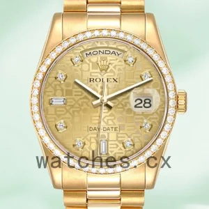 Rolex Day-Date m118348-0037 Men’s 36mm Gold-tone Oyster Bracelet/President Bracelet
