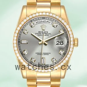 Rolex Day-Date Men’s 36mm m118348-0077 Automatic Grey Dial