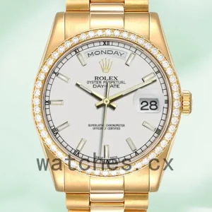 Rolex Day-Date 36mm Men’s m118348-0098 Automatic White Dial