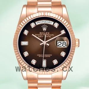 Rolex Day-Date Men’s 36mm m128235-0037 Rose Gold-tone Brown Dial