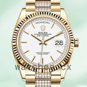 Rolex Day-Date 36mm Men’s m128238-0082 White Dial Gold-tone
