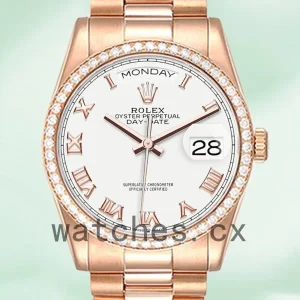 Rolex Day-Date m128345rbr-0054 Men’s 36mm President Bracelet White Dial
