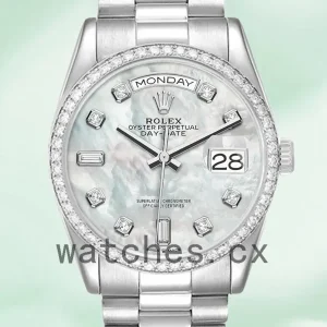 Rolex Day-Date 36mm Men’s m128349rbr-0004 Silver-tone President Bracelet