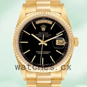 Rolex Day-Date Men’s 36mm 18038 Automatic Black Dial