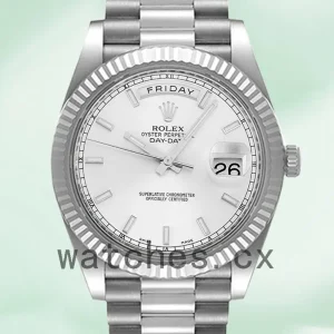 Rolex Day-Date 218239 41mm Men’s White Dial President Bracelet
