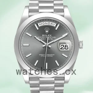 Rolex Day-Date 40mm m228206-0045 Men’s Silver-tone Grey Dial