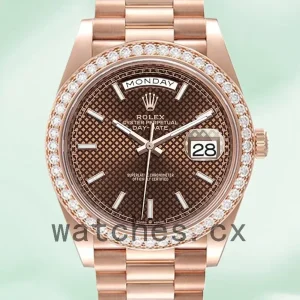 Rolex Day-Date Men’s m228345rbr-0005 40mm Rose Gold-tone