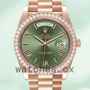 Rolex Day-Date m228345rbr-0011 Men’s 40mm Green Dial Rose Gold-tone