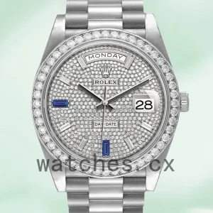 Rolex Day-Date 40mm Men’s m228349rbr-0036 Silver-tone President Bracelet