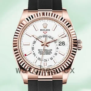 Rolex Sky-Dweller Men’s 42mm m326235-0004 Rubber Band Rose Gold-tone